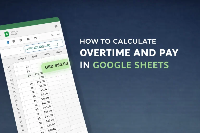 calculate overtime and pay in google sheets
