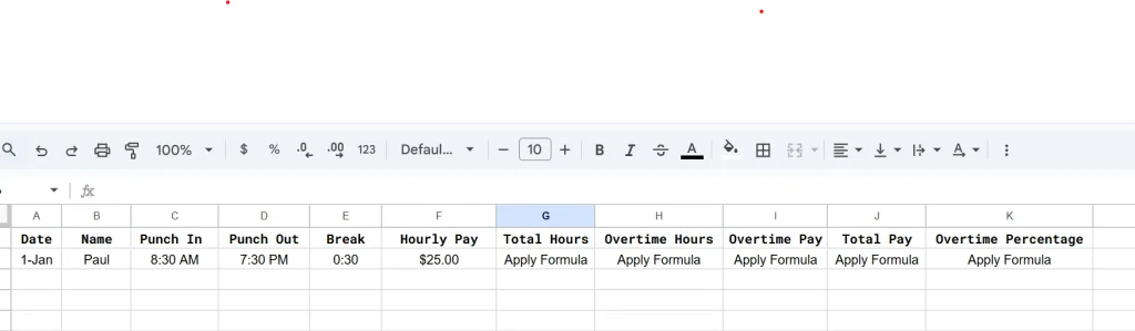 How to Calculate Overtime and Pay in Google Sheets