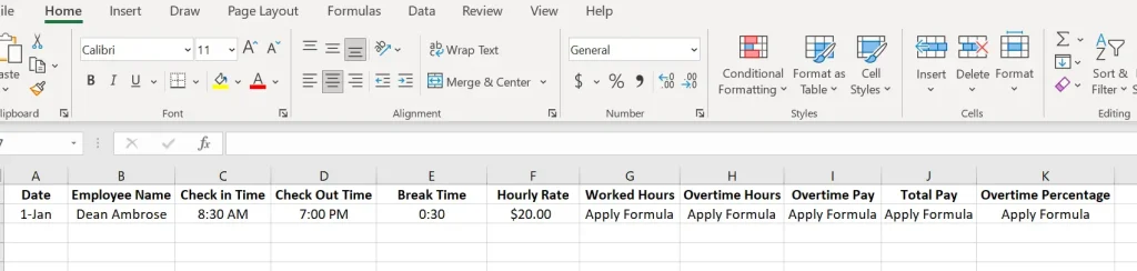How to calculate overtime and pay in excel 